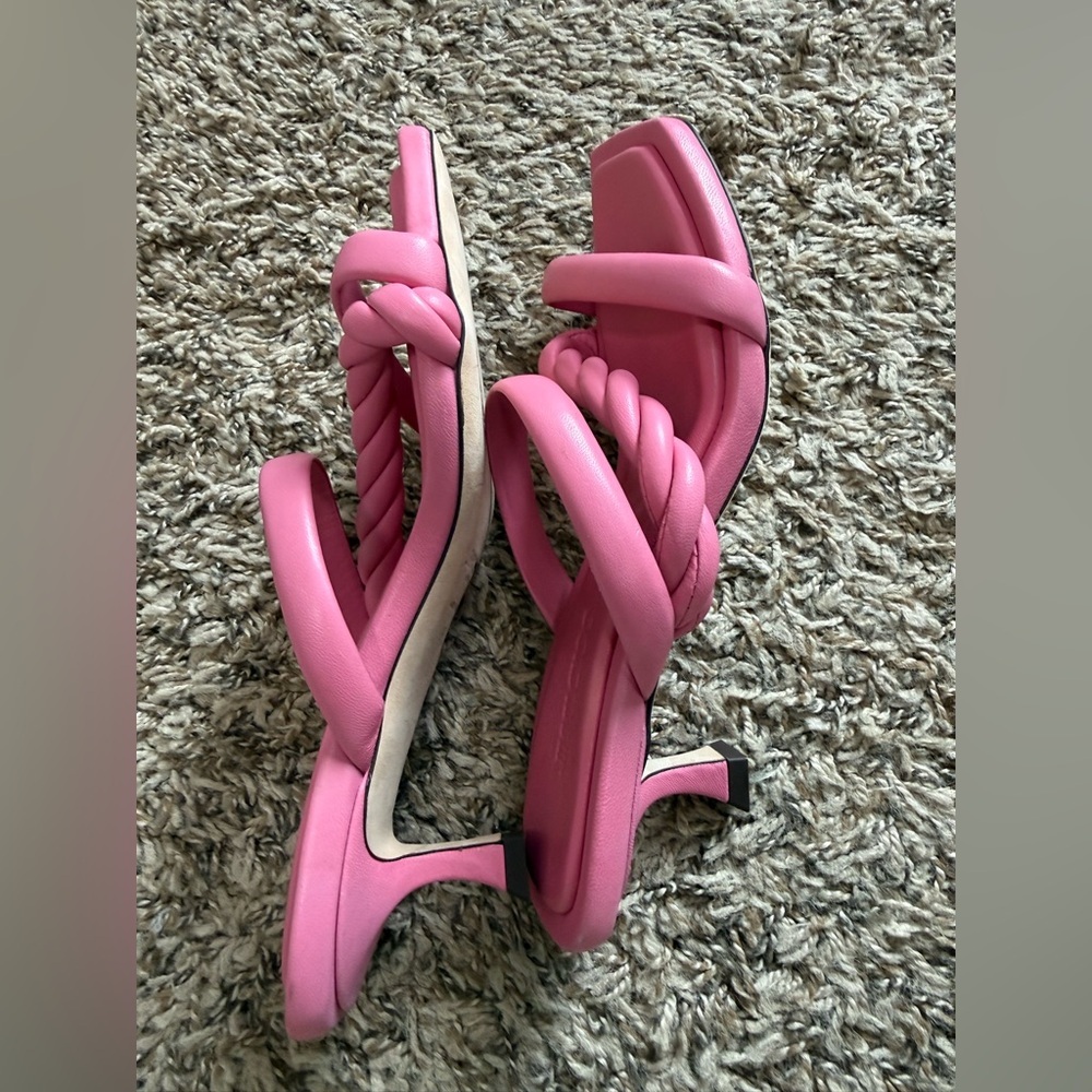New ✨ Jimmy Choo Leather Braided Heels Slides - Picture 3 of 8
